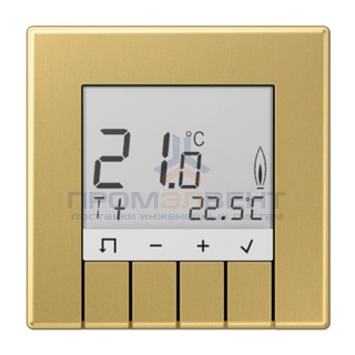 Комнатный термостат с дисплеем Стандарт LS Jung Латунь Classic