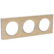 Рамка Odace 3 поста Ольха (белая вставка)