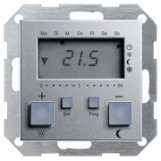 Термостат 230V с таймером и функцией охлаждения System 55 Gira алюминий
