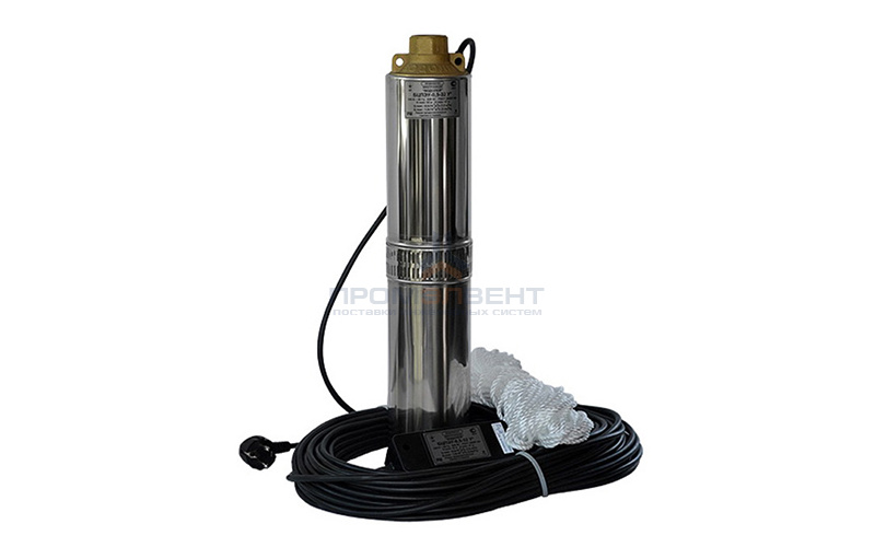 Насос скважинный Водолей БЦПЭУ 0,5-40 У (0,72 кВт, однофазный, Qmax 1,8 л/мин, Hmax 60м, кабель 40м)