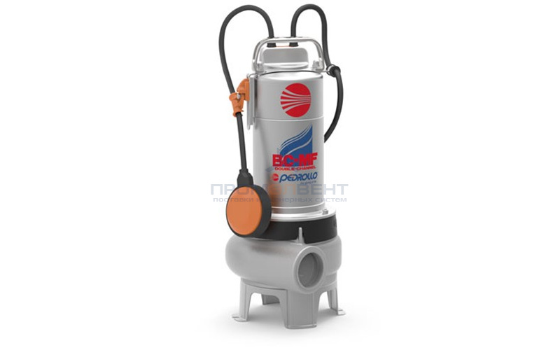 Насос фекальный Pedrollo BC 10/50-MF - 0,75 кВт (3x400 В, Qmax 600 л/мин, Hmax 12 м, кабель 10 м)