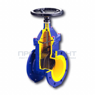 Задвижка чугунная Zetkama 111 D - Ду125 (ф/ф, PN16, Tmax 70°C, под привод, исполнение №36)