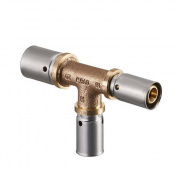 Тройник переходной Oventrop Cofit P - 20x2.5 x 16x2.0 x 16x2.0 (прессовой, бронза)