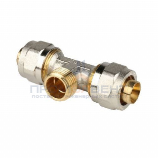 Тройник с переходом на наружную резьбу STOUT - 26 x 3/4" (винтовой, для металлопласт.труб)