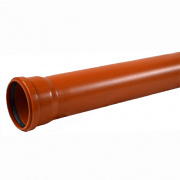 Труба для наружной канализации СИНИКОН НПВХ - D200x4.9 мм, длина 1000 мм (цвет оранжевый)