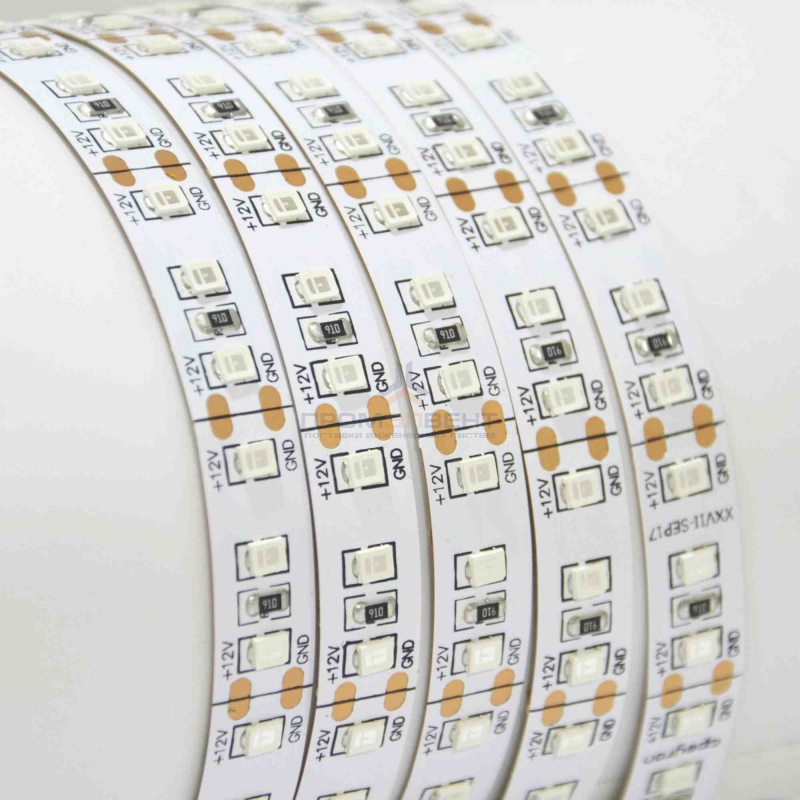 00-104 Светодиодная лента, 12В, 20Вт/м, smd2835, 120д/м, IP20, ширина подложки 10мм, 5м, красный