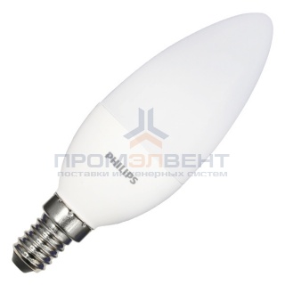 Лампа светодиодная свеча Philips LEDCandle 6,5W (60W) 827 550lm E14 230V B38 FR теплый свет