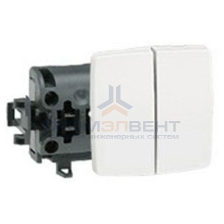 Переключатель двухклавишный Legrand Oteo белый