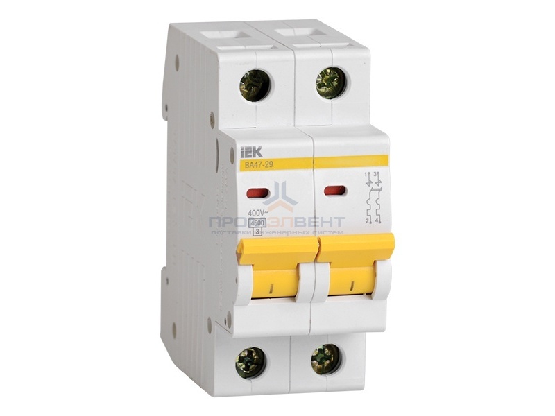 Автоматический выключатель ВА47-29 2Р 3А 4,5кА характеристика В ИЭК (автомат)