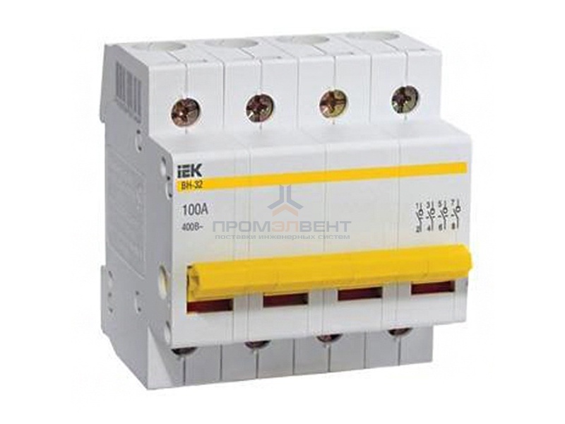 Рубильник модульный ВН-32 4Р 100А выключатель нагрузки ИЭК