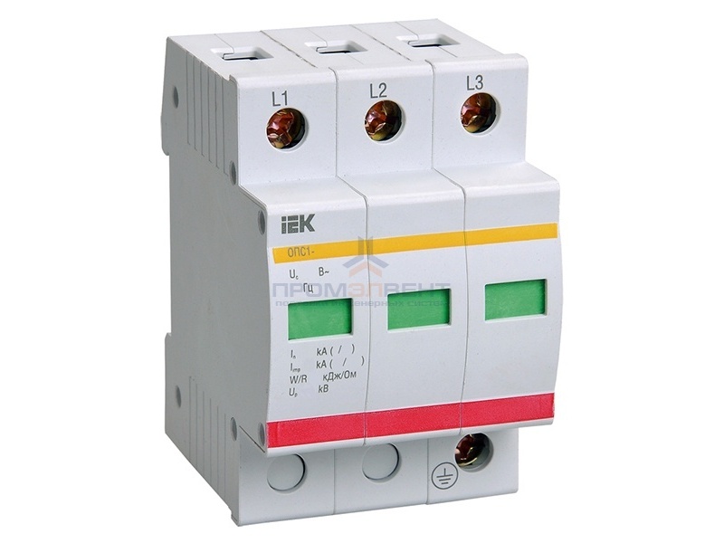 УЗИП Ограничитель импульсных перенапряжений ОПС1-C 3P In20kA Un400B Im40kA ИЭК