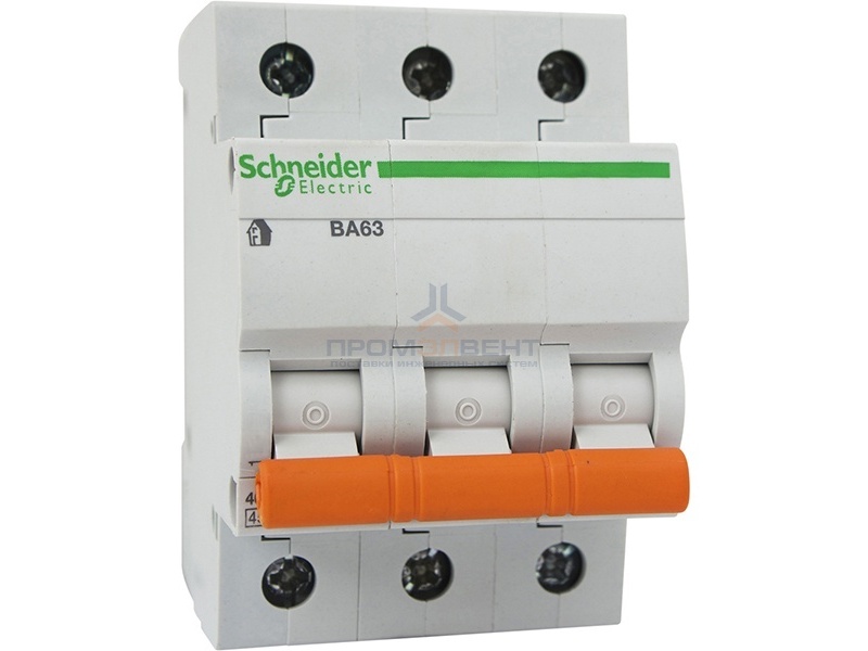Автоматический выключатель Schneider Electric ВА63 3п 25A C 4,5 кА (автомат)