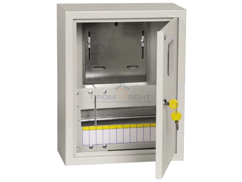 Щит металлический ЩУРн-1/12зо-1 36 УХЛ3 IP31 на 1-фазный счетчик и 12 модулей навесной ИЭК