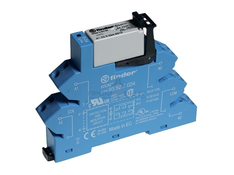 Электромеханическое реле Finder (EMR) с безвинтовыми клеммами 2 контакта, 8A AC (50/60Гц)/DC - 12В