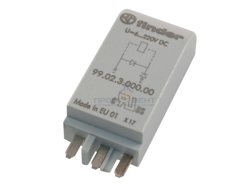 Модуль индикации и защиты Finder диод (стандартная полярность) 6-220V DC