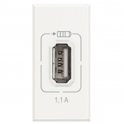 Розетка USB для зарядки мобильных устройств 1,1А 230/5В 1 модуль Axalute, Белый